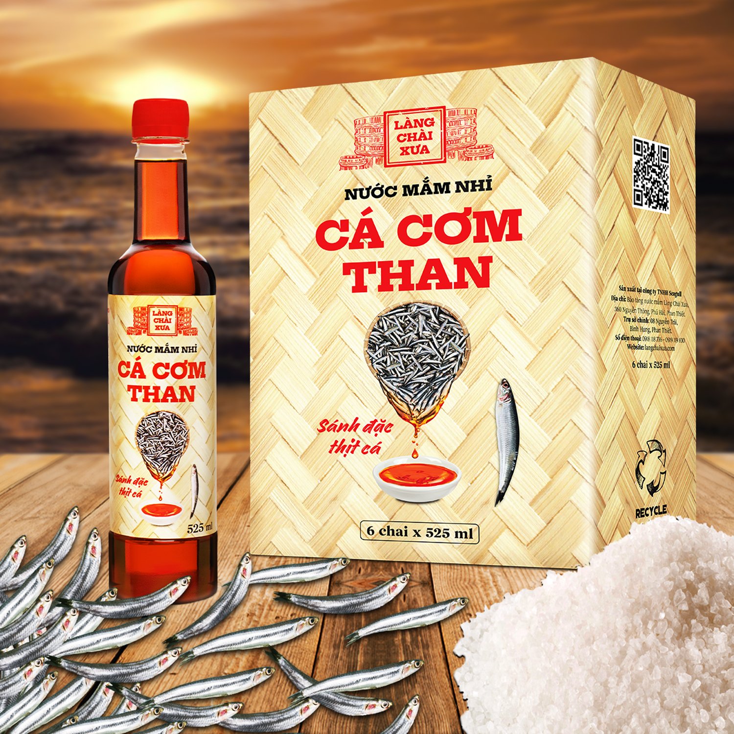 Nước Mắm Nhỉ Cá Cơm Than Làng Chài Xưa 525Ml